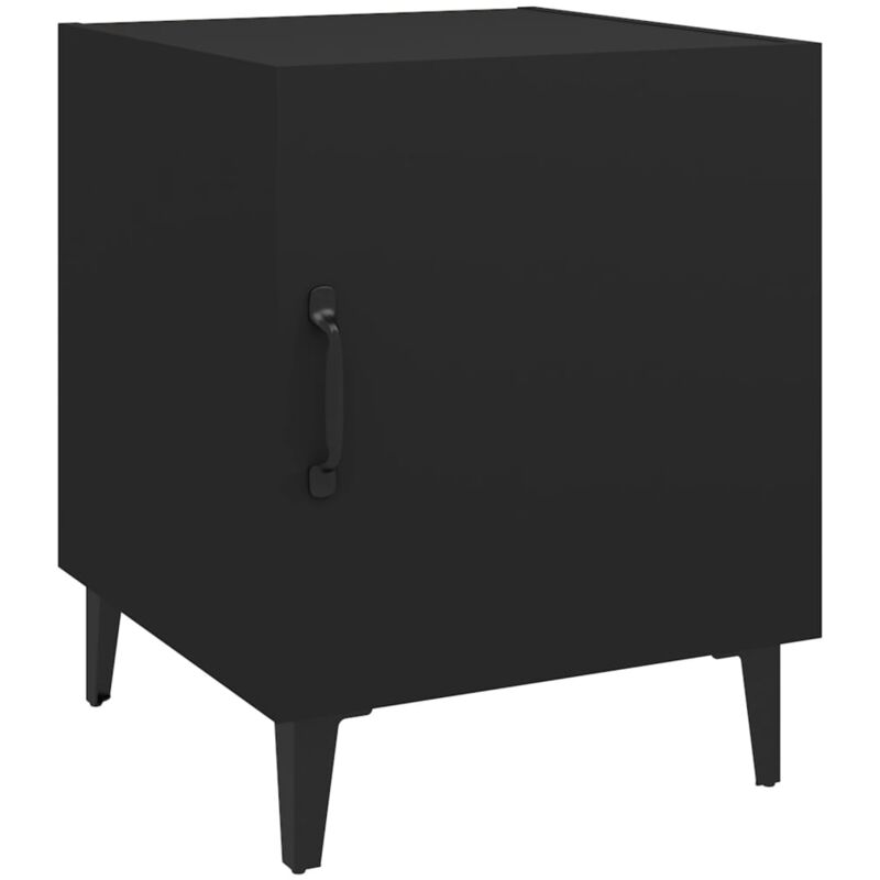 Bedside Cabinet Black Engineered Wood Vidaxl Black