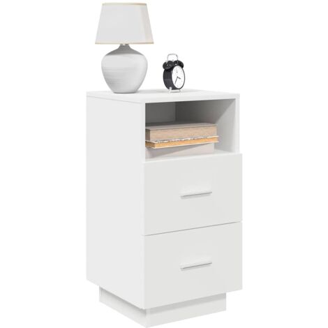 vidaXL Bedside Cabinet with 2 Drawers White 36x36x68 cm