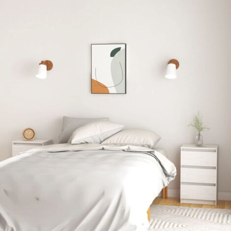 vidaXL Bedside Cabinets 2 pcs White 40x29,5x64 cm Solid Wood Pine