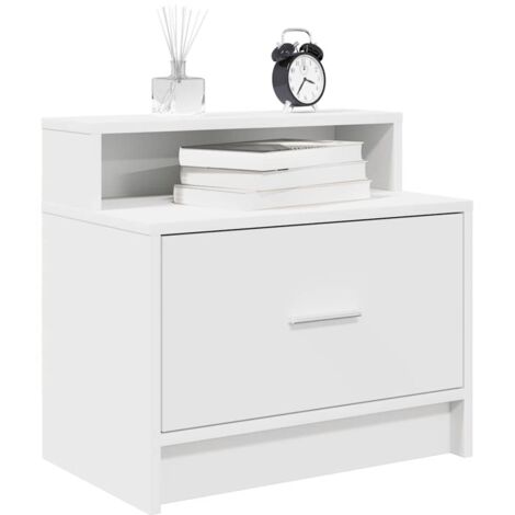 vidaXL Bedside Cabinets with Drawer 2 pcs White 51x31x47 cm