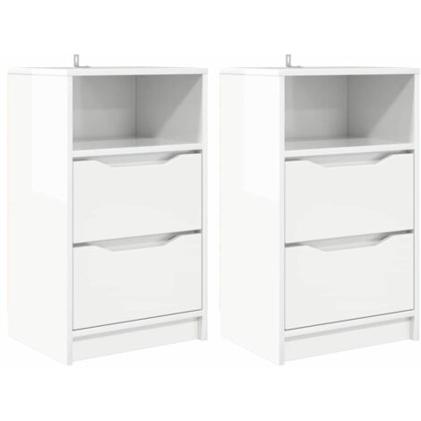 vidaXL Bedside Tables 2 pcs High Gloss White 40 x 30 x 467 cm