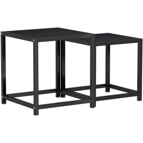 vidaXL Beistelltische 2 Stk. MDF Schwarz