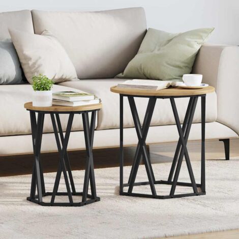 vidaXL Beistelltische 2er Set Artisan Eiche Holzwerkstoff