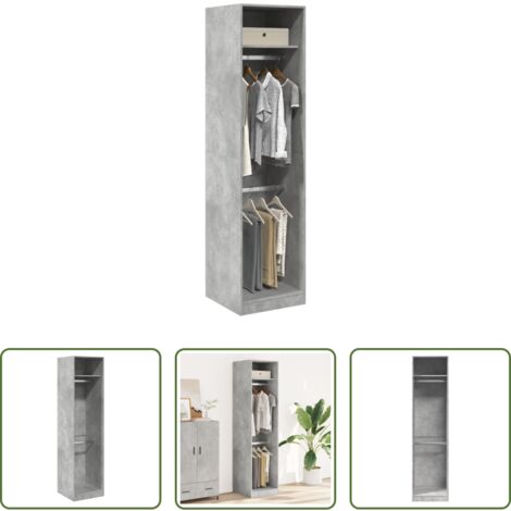 vidaXL Betonfarbe -  Kleiderschrank Betongrau 50x50x200 cm Holzwerkstoff
