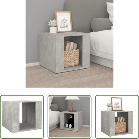 vidaXL Betonfarbe - Nachttisch Betongrau 41x40x36 cm Holzwerkstoff