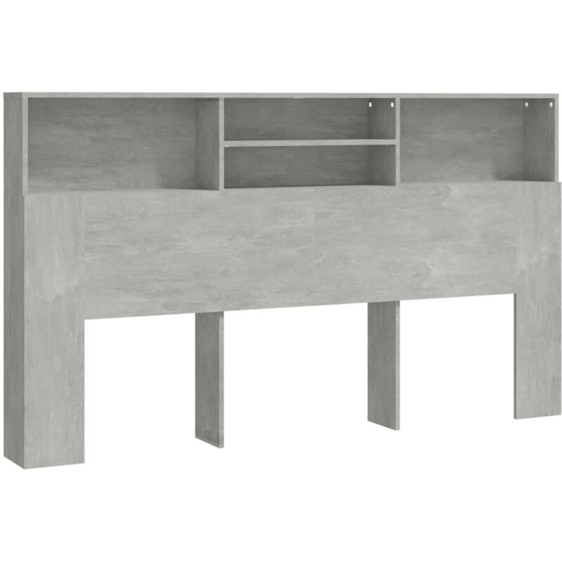 Bett-kopfteil Mit Ablagen Betongrau 180x19x103, 5 Cm Vidaxl
