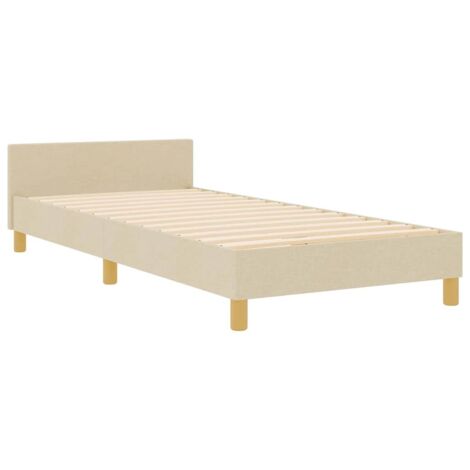 vidaXL Bettgestell Creme 90x200 cm Stoff