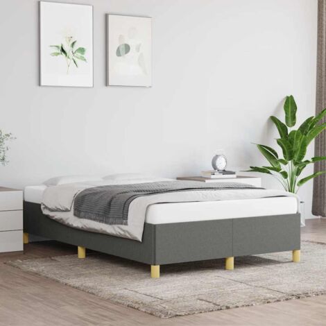 vidaXL Bettgestell dunkelgrau 120x190 cm Stoff