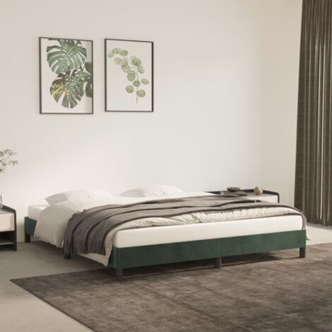 vidaXL Bettgestell Dunkelgrün 180x200 cm Samt