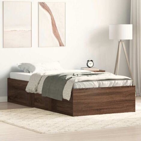 vidaXL Bettgestell Eiche Braun 90x190 cm