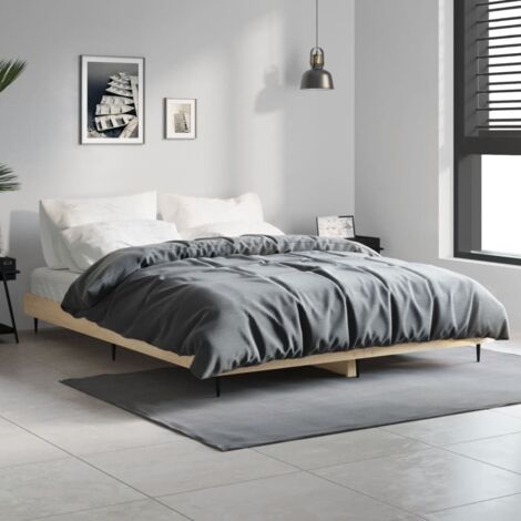 vidaXL Bettgestell Eiche Sonoma 140x190 cm aus Spanplatten