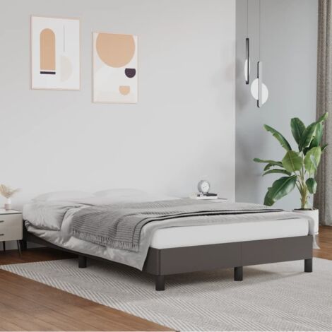 vidaXL Bettgestell Grau 120x200 cm Kunstleder