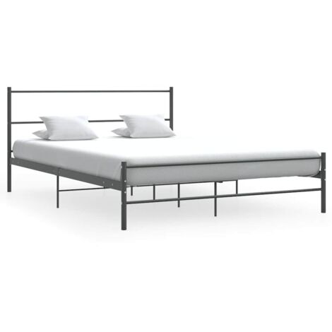 vidaXL Bettgestell Grau Metall 140 x 200 cm