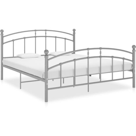 vidaXL Bettgestell Grau Metall 180x200 cm