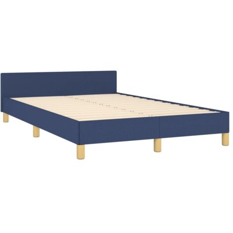 vidaXL Bettgestell mit Kopfteil blau 120x190 cm Stoff