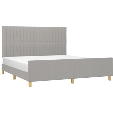 vidaXL Bettgestell mit Kopfteil Grau 160x200 cm Stoff