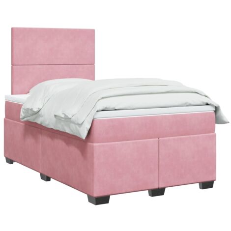 vidaXL Bettgestell mit Lattenrost und Matratze Rose 120x200 cm Velours