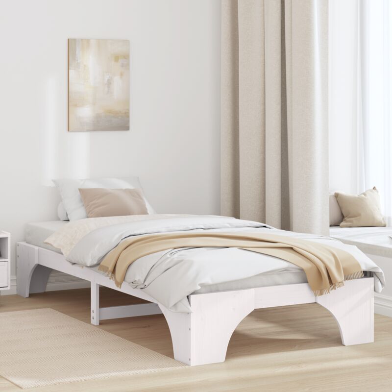 Bettgestell Weiß 207 X 87 X 30 Cm Massivholz Kiefer Vidaxl