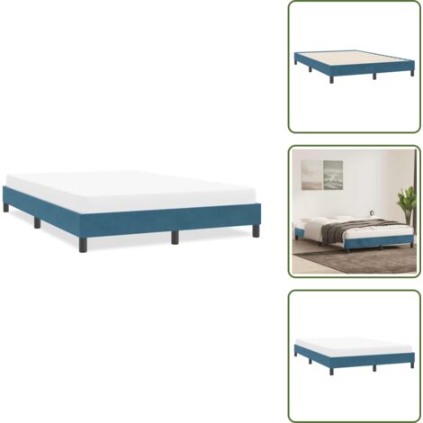 vidaXL Bettgestell ohne Matratze Dunkelblau 140x220 cm Samt