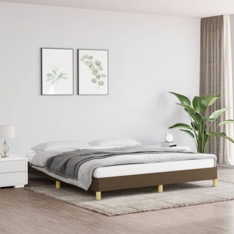 vidaXL Bettgestell ohne Matratze dunkelbraun 180x200 cm Stoff