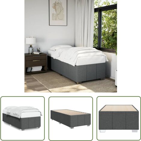 vidaXL Bettgestell ohne Matratze Dunkelgrau 100x200 cm Stoff
