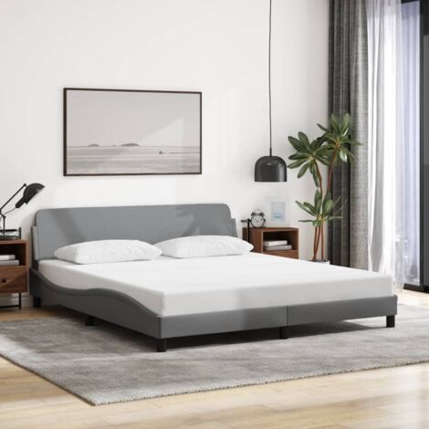 vidaXL Bettgestell ohne Matratze Hellgrau 180x200 cm Stoff