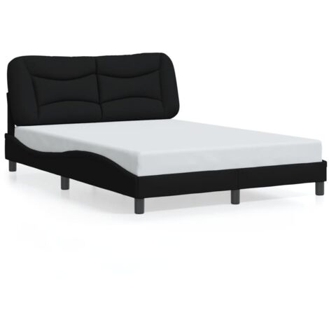 vidaXL Bettgestell ohne Matratze schwarz 140x200 cm Stoff