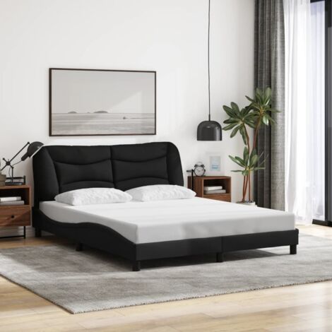 vidaXL Bettgestell ohne Matratze schwarz 160x200 cm Stoff