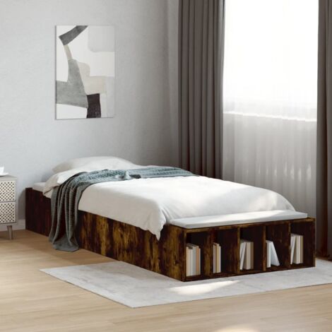 vidaXL Bettgestell Rauchsäulenlärche 90x200 cm aus Ingenieurholz
