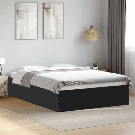 vidaXL Bettgestell schwarz 120x190 cm aus Spanplatte