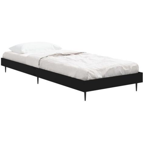 vidaXL Bettgestell schwarz 75x190 cm aus Spanplatte