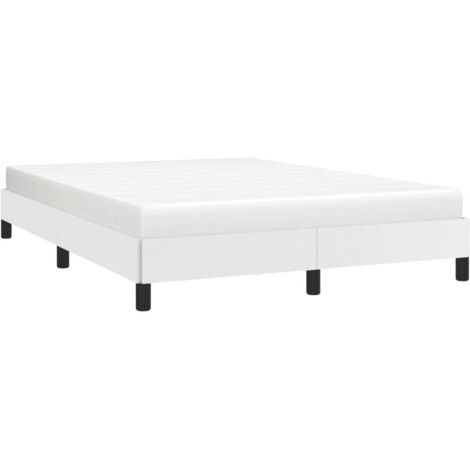 vidaXL Bettgestell Weiß 140x200 cm Kunstleder