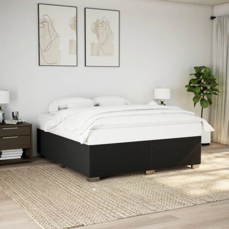 vidaXL Bettrahmen ohne Matratze schwarz 180x200 cm Stoff
