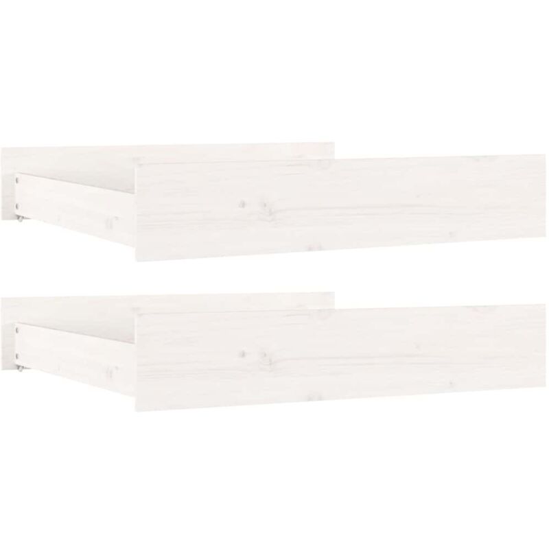 Vidaxl Bett-schubladen 2 Stück Weiß Massivholz Kiefer