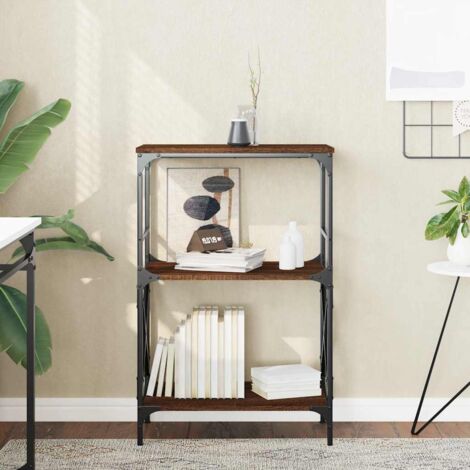 vidaXL Bibliothek 3 Ebenen Eiche Braun 59x35x90,5 cm