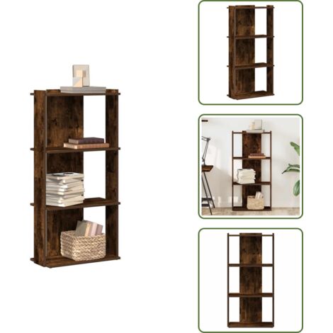 vidaXL Bibliothèque 3 niveaux chêne fumé 60x30x120cm bois d'ingénierie