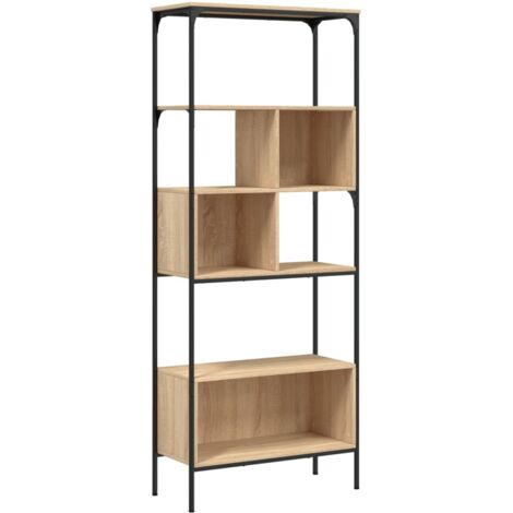 Vidaxl – Bibliothèque 5 niveaux chêne sonoma 76x33x188,5 cm – Bois d'ingénierie – Capacité de charge 20 kg par niveau – Assemblage requis