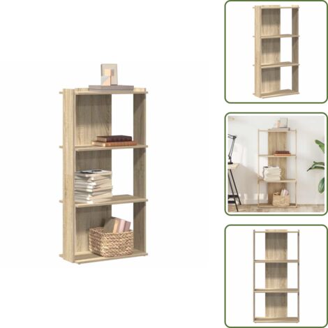vidaXL Bibliothèque à 3 niveaux chêne sonoma 60x30x120 cm