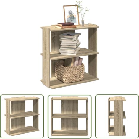 vidaXL Bibliothèque à 3 niveaux chêne sonoma 60x30x60 cm