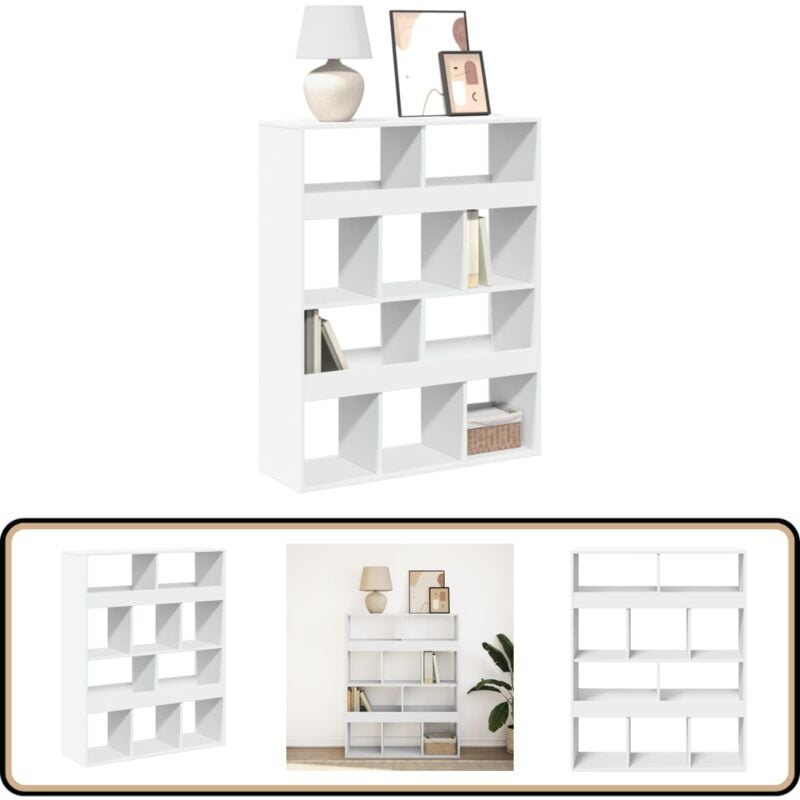 vidaXL Bibliothèque blanc 100x33x125,5 cm bois d'ingénierie