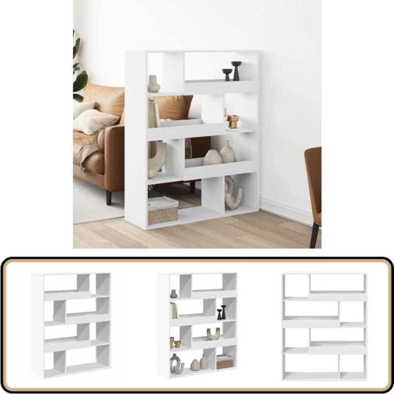 vidaXL Bibliothèque blanc 100x33x125,5 cm bois d'ingénierie