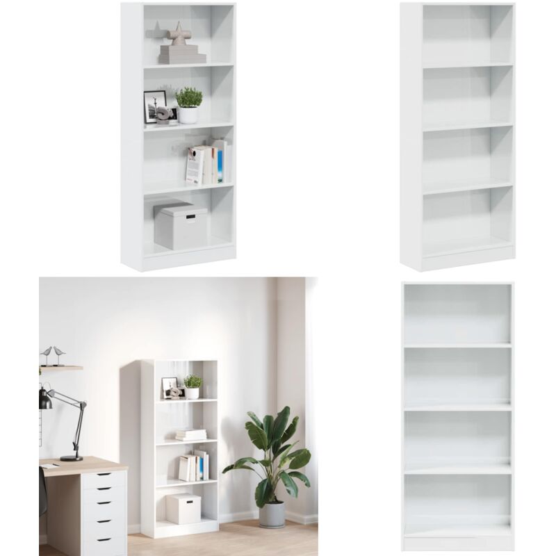 Vidaxl - Bibliothèque blanc brillant 60x24x143 cm bois d'ingénierie