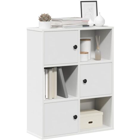 Vidaxl – Bibliothèque blanche 60x24x76,5 cm – Bois d'ingénierie durable – Résistante à l'humidité et à la déformation – 2 étagères ajustables