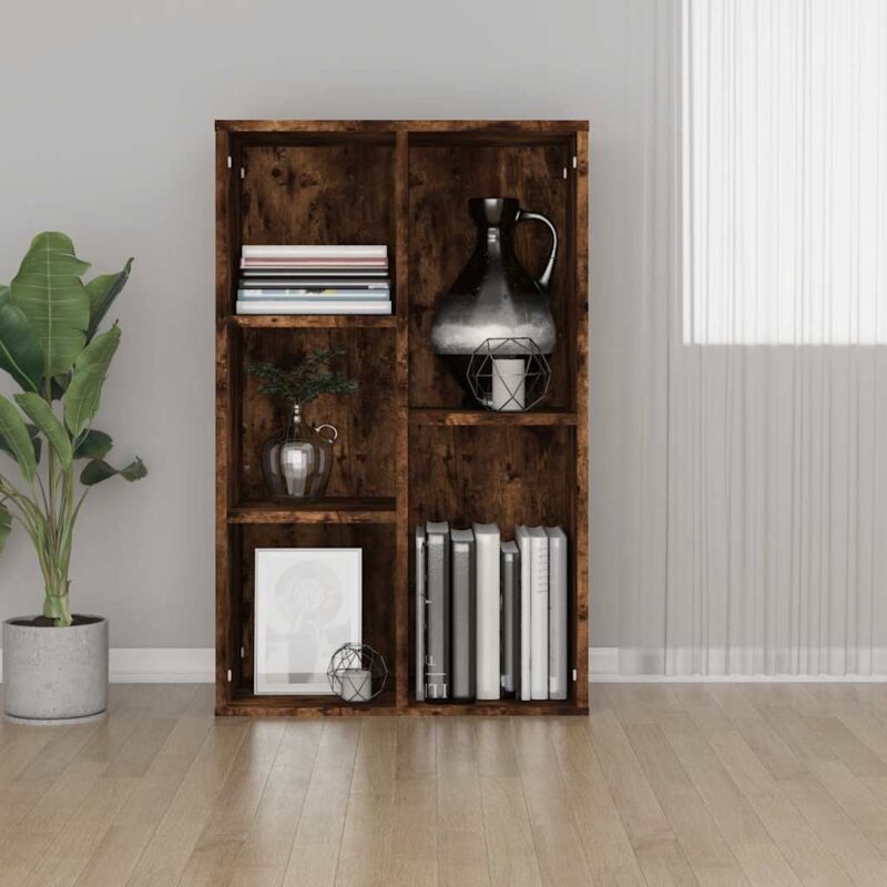 Bibliothèque/Buffet chêne fumé 50x25x80 cm bois d'ingénierie