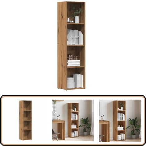 vidaXL Bibliothèque chêne artisanal 36x30x143 cm bois d'ingénierie