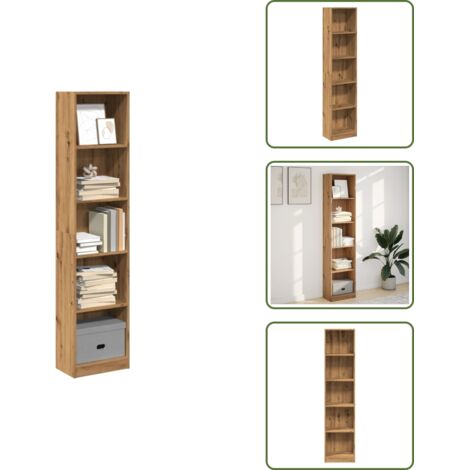 vidaXL Bibliothèque chêne artisanal 40x24x176 cm bois d'ingénierie