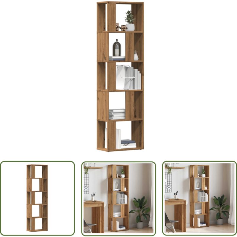 The Living Store - vidaXL Bibliothèque chêne artisanal 45x24x159 cm bois d'ingénierie