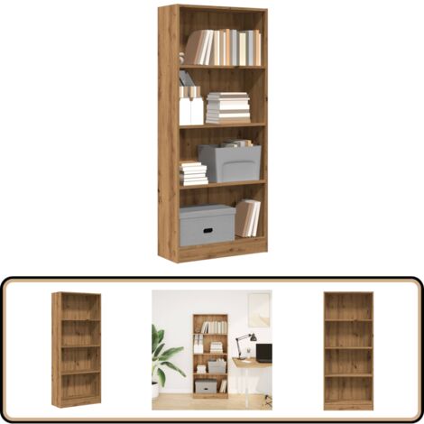 vidaXL Bibliothèque chêne artisanal 60x24x143 cm bois d'ingénierie