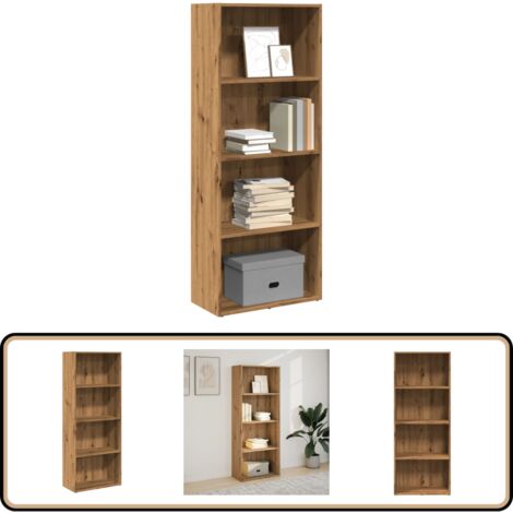 vidaXL Bibliothèque chêne artisanal 60x30x152 cm bois d'ingénierie