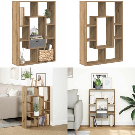 vidaXL Bibliothèque chêne artisanal 63x20x90 cm bois d'ingénierie